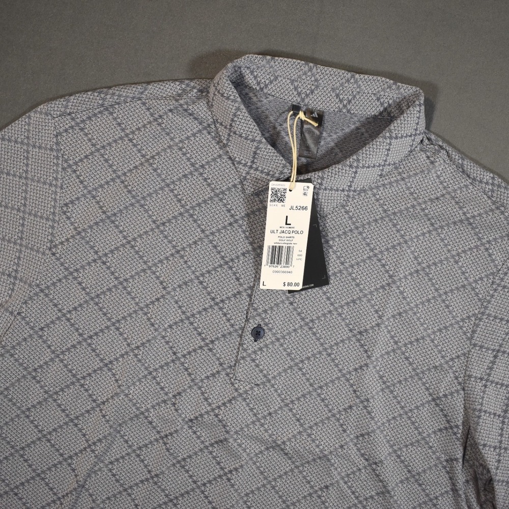 Adidas Ultimate365 Jacquard Polo White/Collegiate Navy Large JL5266 $80
